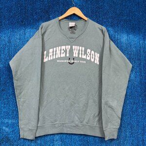 Lainey Wilson Whirlwind World Tour Green Country Crewneck Sweater Size Medium